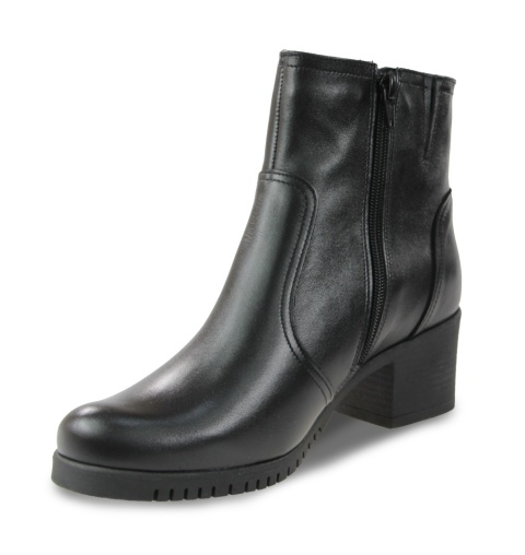 Skórzane botki damskie Monax BKN czarny