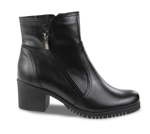 Skórzane botki damskie Monax BKN czarny