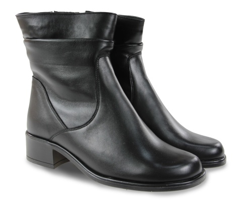 Skórzane botki damskie Monax BM czarny