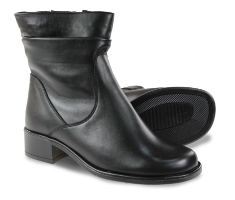 Skórzane botki damskie Monax BM czarny