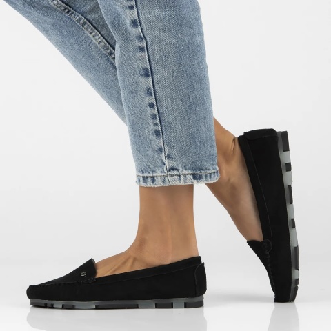 Skórzane mokasyny Filippo DP2037/26 BK czarny