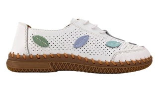 Skórzane półbuty damskie 25SP17-8544 biały