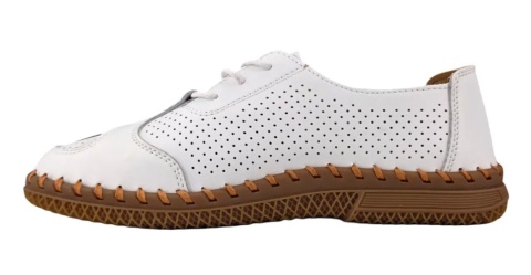 Skórzane półbuty damskie 25SP17-8544 biały