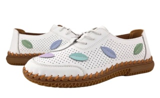 Skórzane półbuty damskie 25SP17-8544 biały