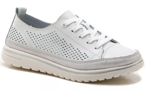 Skórzane półbuty damskie 25SP18-8704 biały