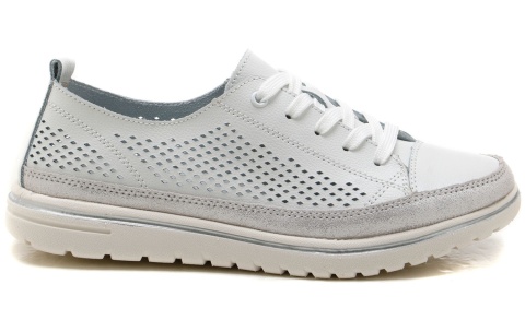 Skórzane półbuty damskie 25SP18-8704 biały