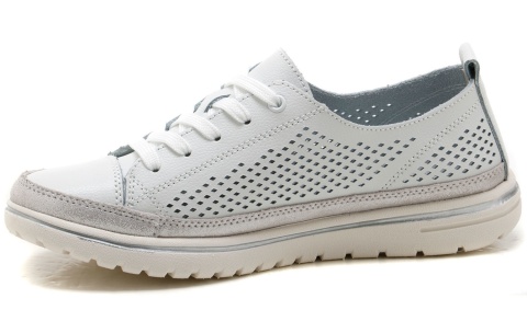 Skórzane półbuty damskie 25SP18-8704 biały