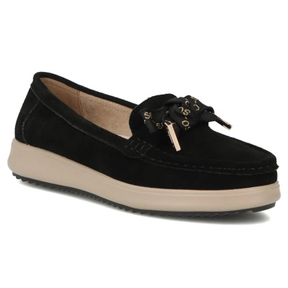 Skórzane półbuty damskie Filippo DP6457/25 BK SU