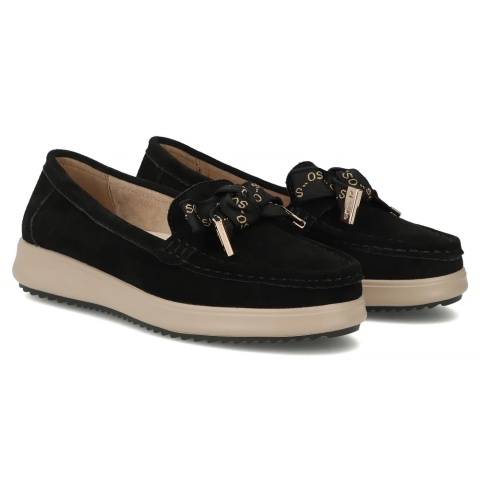 Skórzane półbuty damskie Filippo DP6457/25 BK SU