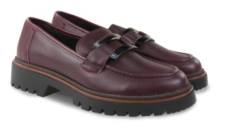 Skórzane półbuty damskie Sergio Leone MK25166-S bordo