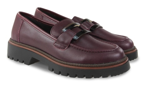 Skórzane półbuty damskie Sergio Leone MK25166-S bordo