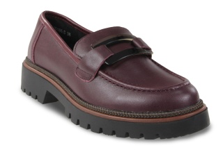 Skórzane półbuty damskie Sergio Leone MK25166-S bordo