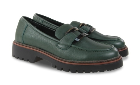 Skórzane półbuty damskie Sergio Leone MK25166-S zielony