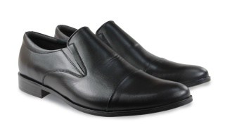 Skórzane półbuty męskie Almano 365 czarny