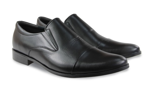 Skórzane półbuty męskie Almano 365 czarny