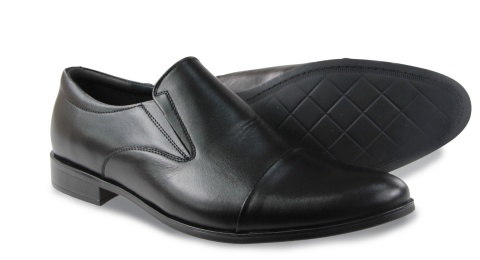 Skórzane półbuty męskie Almano 365 czarny