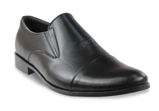 Skórzane półbuty męskie Almano 365 czarny