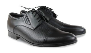 Skórzane półbuty męskie Almano 442 czarny