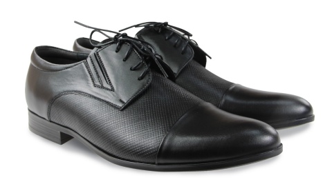 Skórzane półbuty męskie Almano 442 czarny