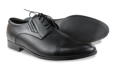 Skórzane półbuty męskie Almano 442 czarny