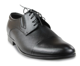 Skórzane półbuty męskie Almano 442 czarny