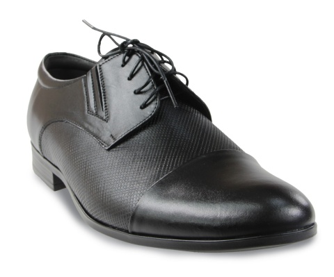 Skórzane półbuty męskie Almano 442 czarny