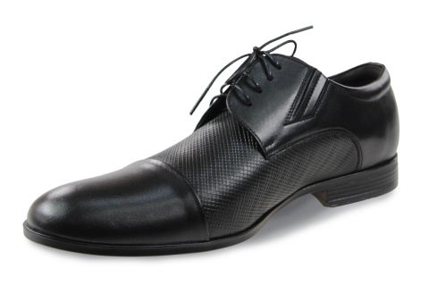 Skórzane półbuty męskie Almano 442 czarny