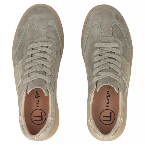 Skórzane sneakersy Filippo DP7543/26 KH khaki