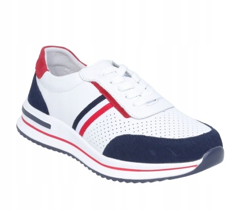 Skórzane sneakersy damskie 25SP17-8467 biały