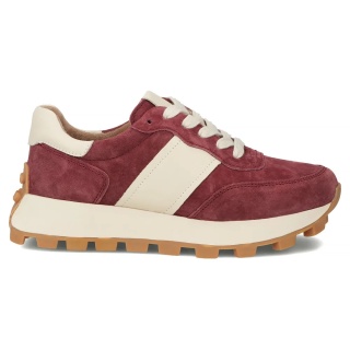 Skórzane sneakersy damskie na platformie Filippo DP7112/26 BG bordo