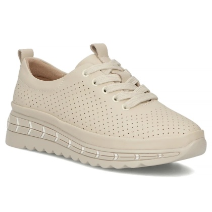 Skórzane sneakersy damskie na platformie Filippo DP7803/26 BE beż