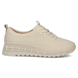 Skórzane sneakersy damskie na platformie Filippo DP7803/26 BE beż