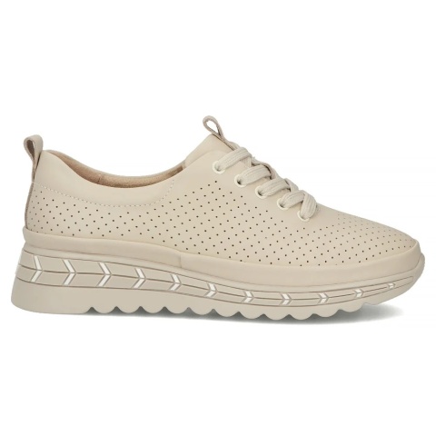 Skórzane sneakersy damskie na platformie Filippo DP7803/26 BE beż