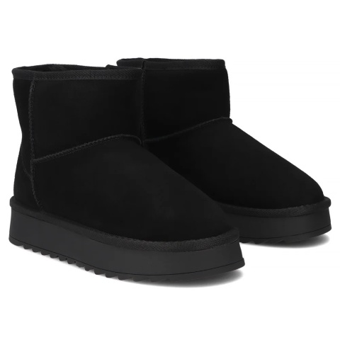 Skórzane śniegowce damskie Filippo DBT7329/25 BK czarny