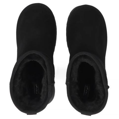 Skórzane śniegowce damskie Filippo DBT7329/25 BK czarny