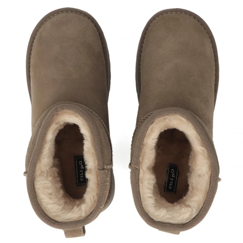 Skórzane śniegowce damskie Filippo DBT7329/25 TP beż