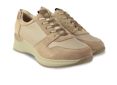 Sneakersy damskie na platformie M.Daszyński MR24129-1 beż