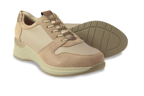 Sneakersy damskie na platformie M.Daszyński MR24129-1 beż