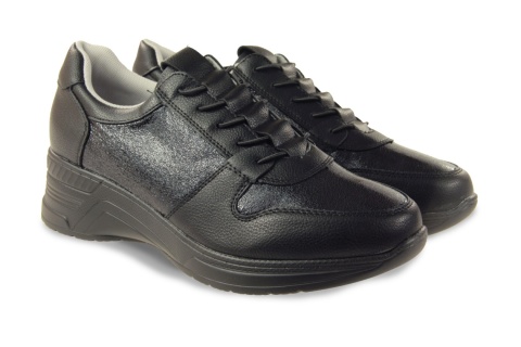 Sneakersy damskie na platformie M.Daszyński MR24129-1 czarny