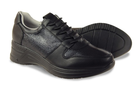 Sneakersy damskie na platformie M.Daszyński MR24129-1 czarny