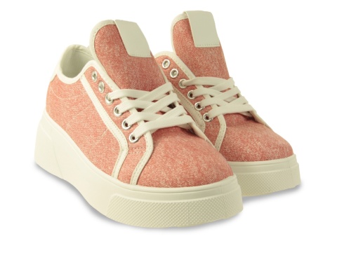 Sneakersy damskie na platformie McBraun MR23356 czerwony