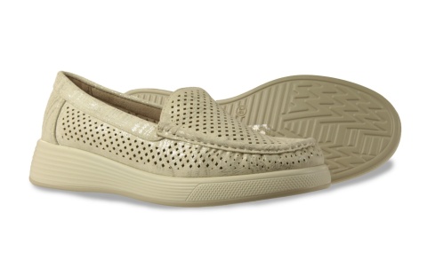 Mokasyny damskie Sergio Leone MK097H jasny beż