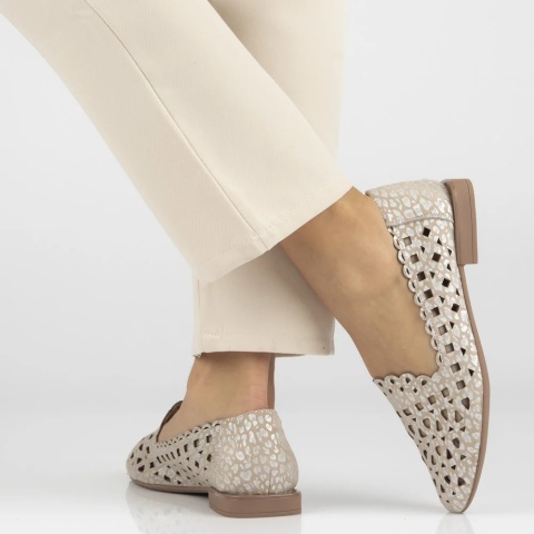Skórzane półbuty Filippo DP7710/26 BE beż