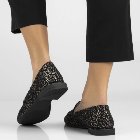 Skórzane półbuty Filippo DP7710/26 BK czarny