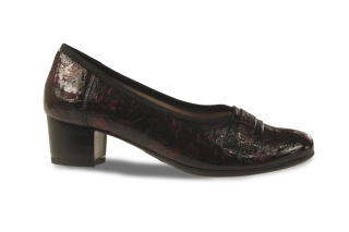 Skórzane półbuty Monax MK3 bordo lakier