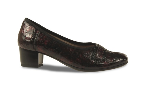 Skórzane półbuty Monax MK3 bordo lakier