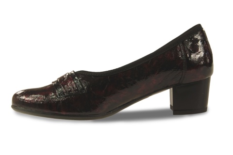 Skórzane półbuty Monax MK3 bordo lakier