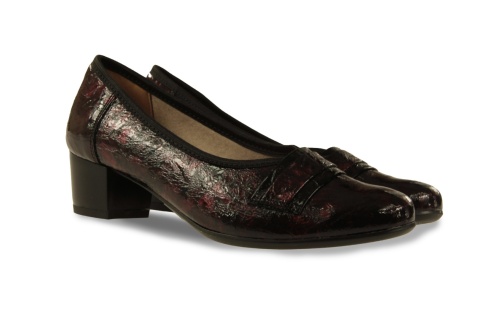 Skórzane półbuty Monax MK3 bordo lakier