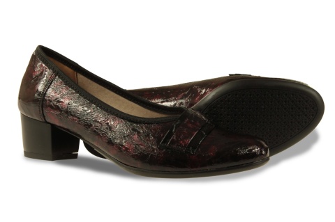 Skórzane półbuty Monax MK3 bordo lakier