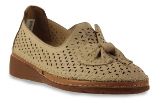 Skórzane półbuty damskie Comfortabel 830046-08 beż